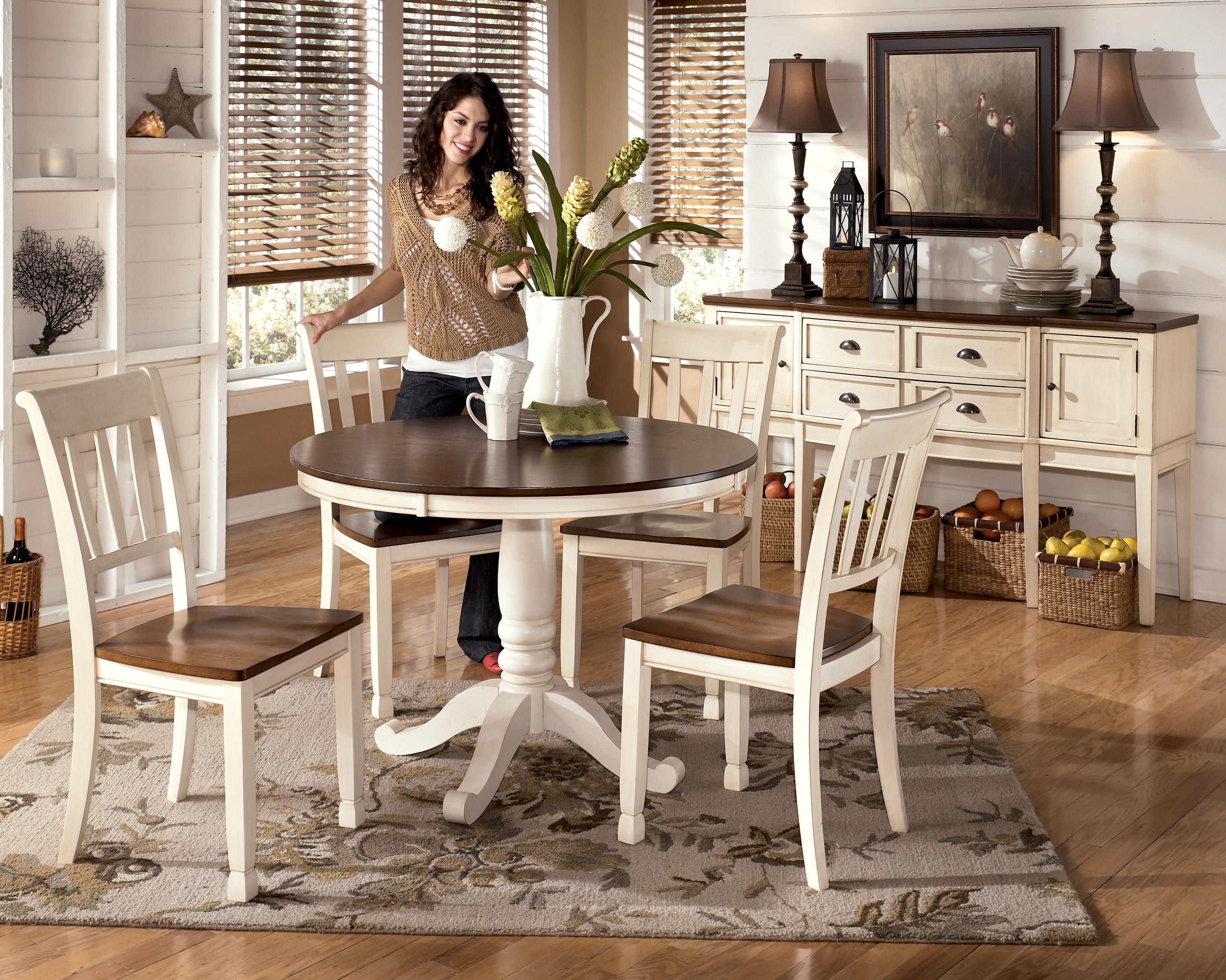 Del Sol AS Whitesburg 5-Piece Two-Tone Cottage Round Table ...
