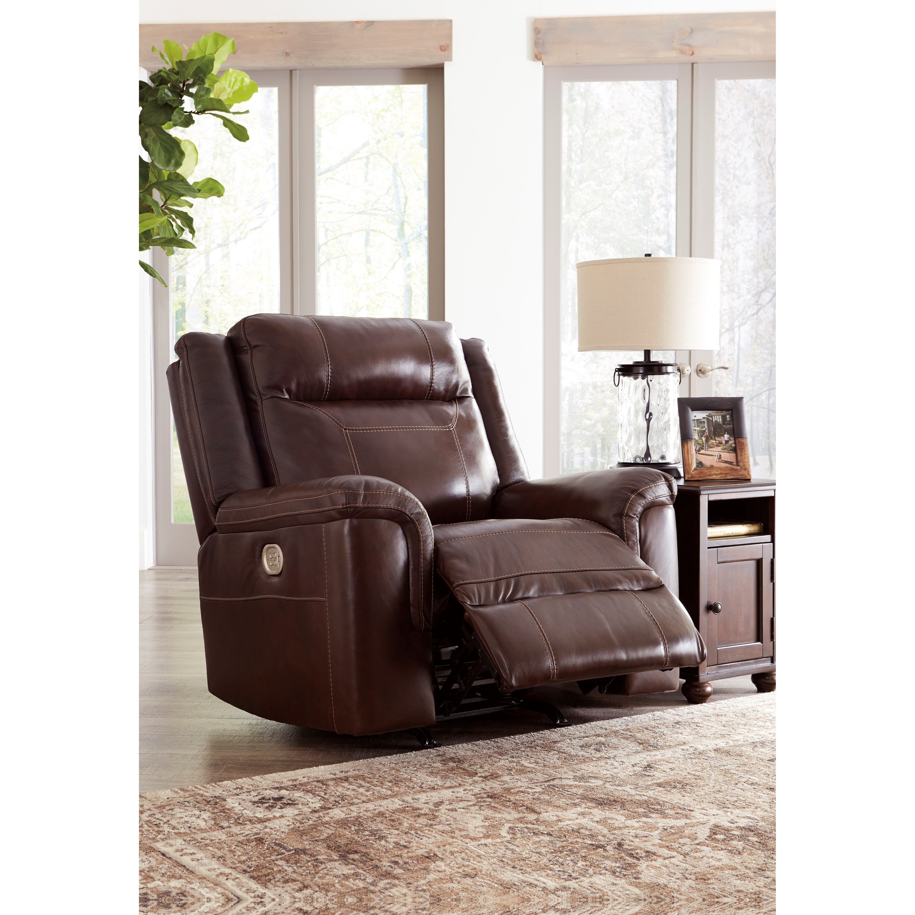 Signature Design by Ashley Wyline 7170113 Power Rocker Recliner with Adjustable Headrest ...