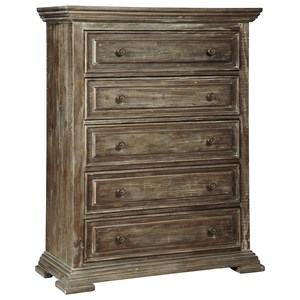 Signature Design By Ashley Willowton Two Tone 5 Drawer Chest With Bun Feet Wayside Furniture Drawer Chests