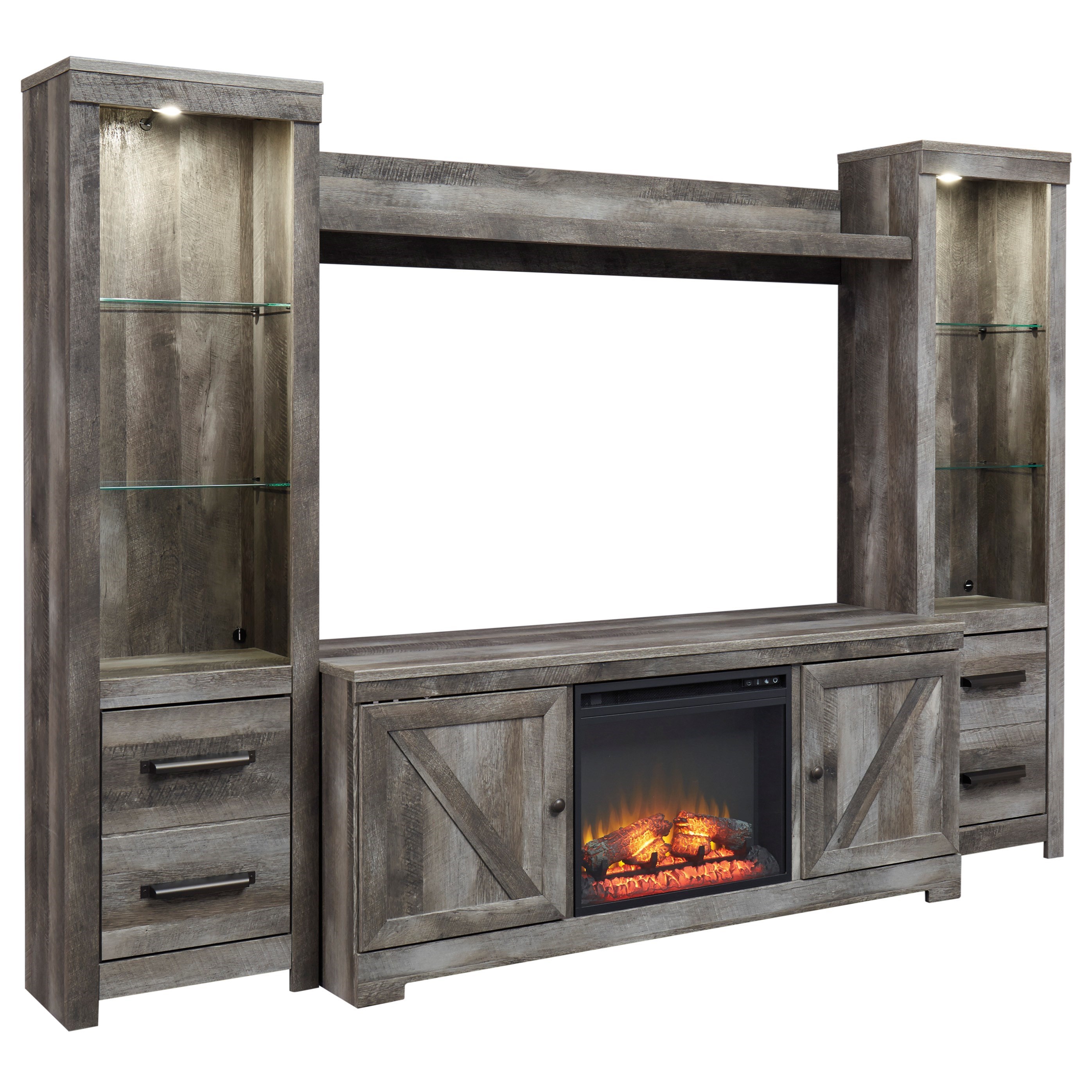 Ashley Signature Design Wynnlow Wall Unit With Fireplace 2 Piers