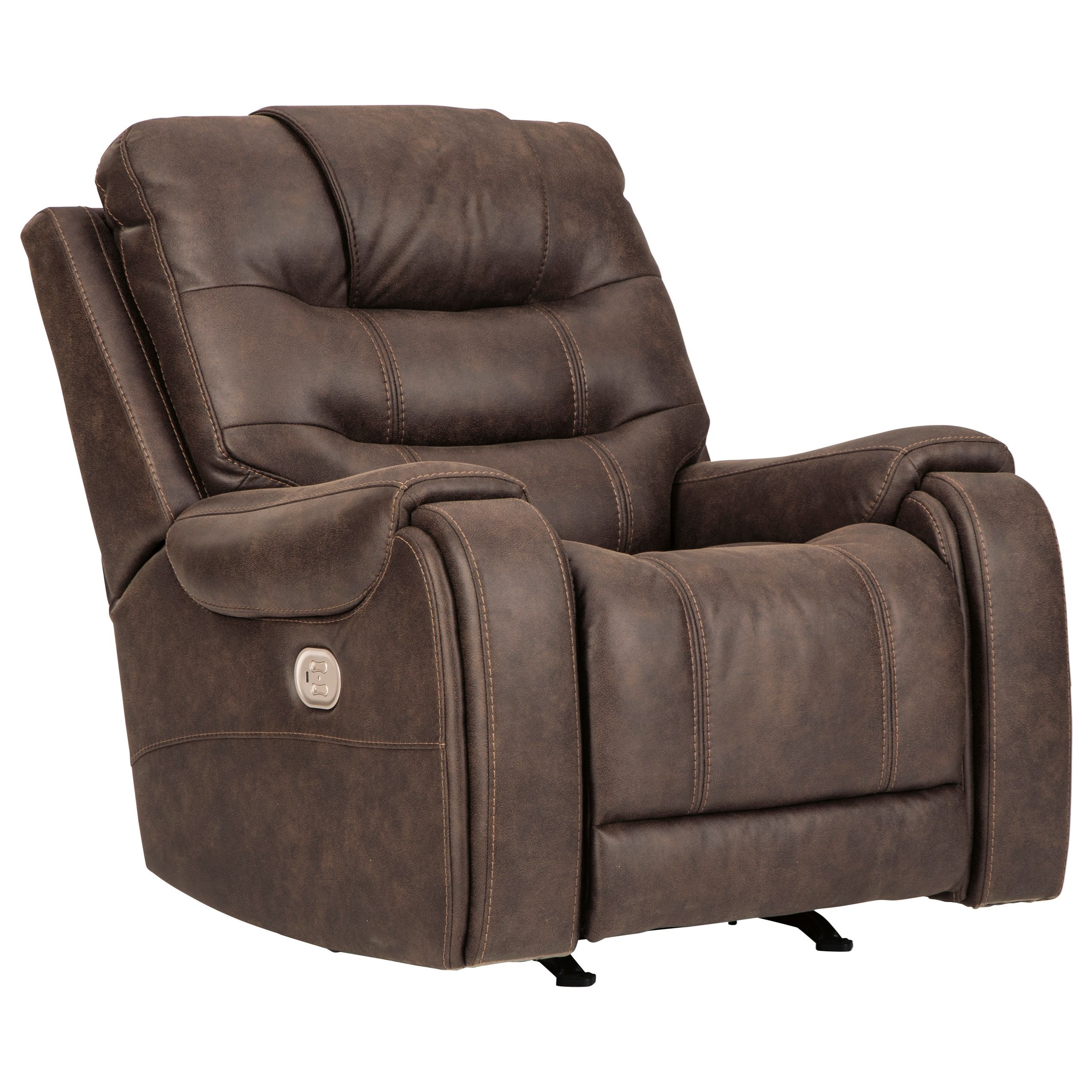 leather power glider recliner with power adjustable headrest