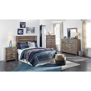 Ashley Signature Design Zelen B248-31 Rustic Tall Dresser with 7 Drawers | Dunk & Bright ...