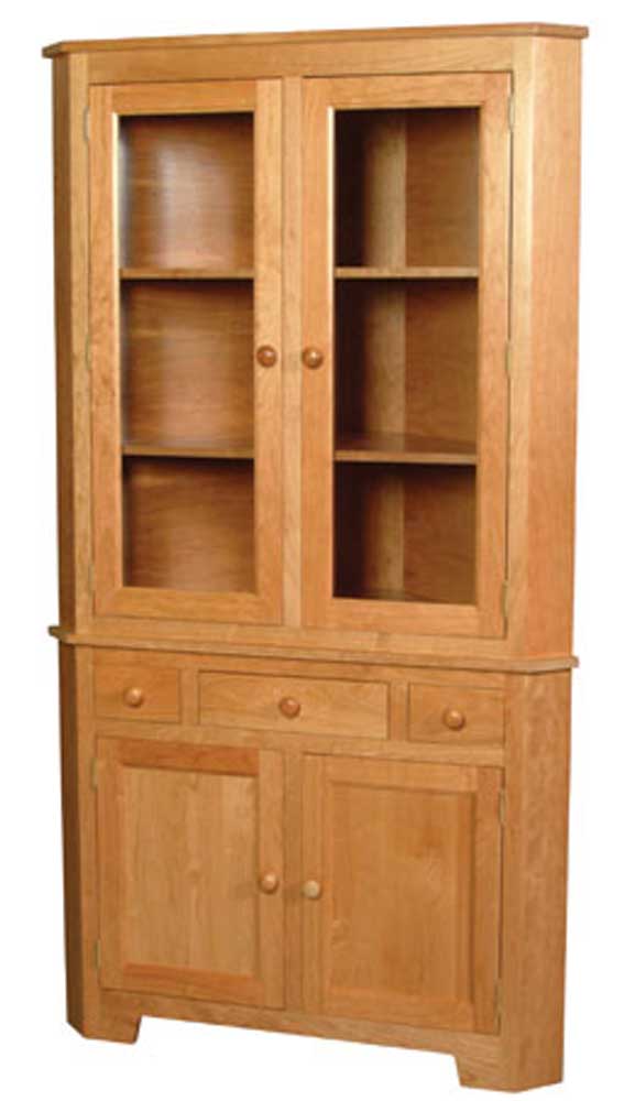 Simply Amish Shaker Amish Shaker 2Door Closed Corner China Hutch