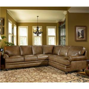 Smith Brothers Build Your Own 5000 Series 5221 Sect Leather Smith Brothers Build Your Own 5000 Series 5221 Sect Leather Sectional With Panel Arm Turned Legs Dunk Bright Furniture Sofas