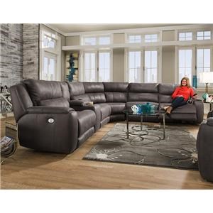 Southern Motion Dazzle Sectional w/ Cup Holders and Power Headrests