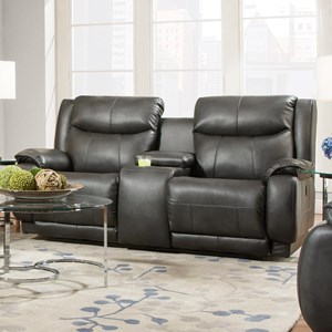Southern Motion Velocity Reclining Console Sofa with Power Headrest