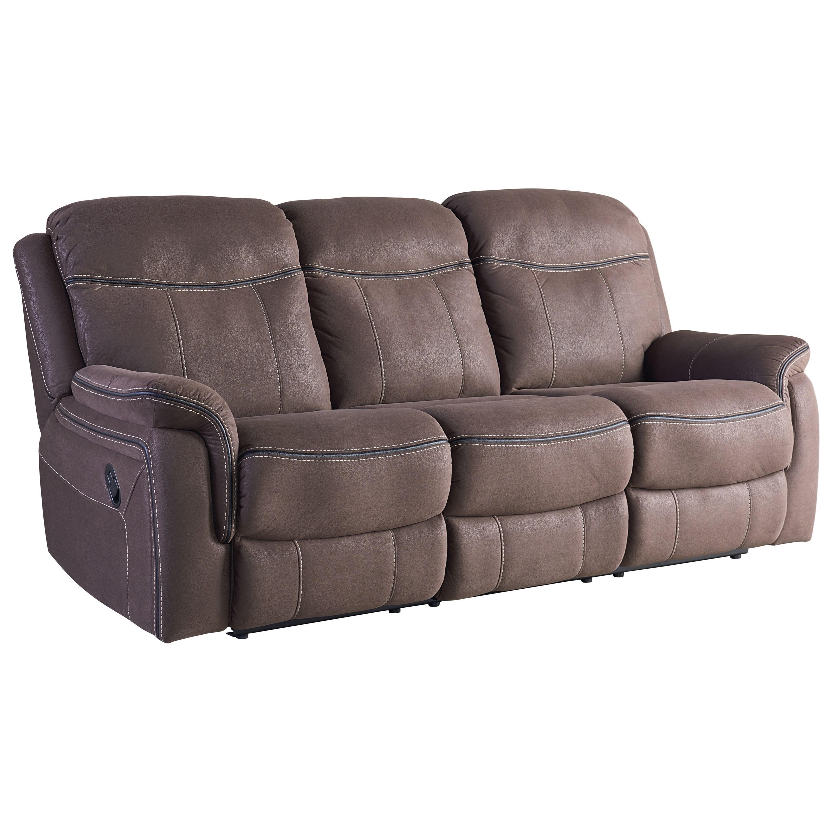 Standard Furniture Champion Taupe Faux Leather Reclining Sofa