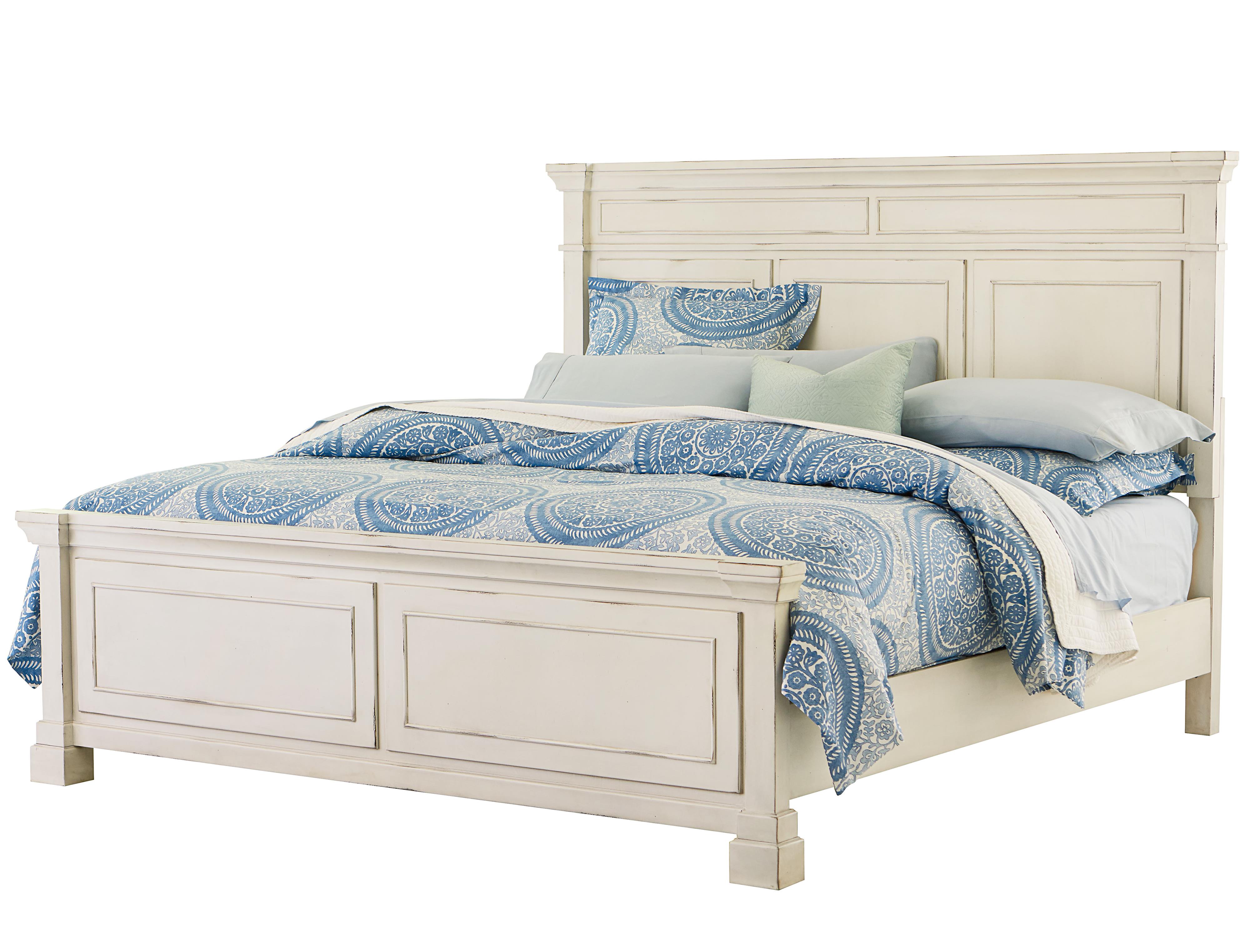 Standard Furniture Chesapeake Bay Vintage White Queen Panel Bed Royal Furniture Panel Beds