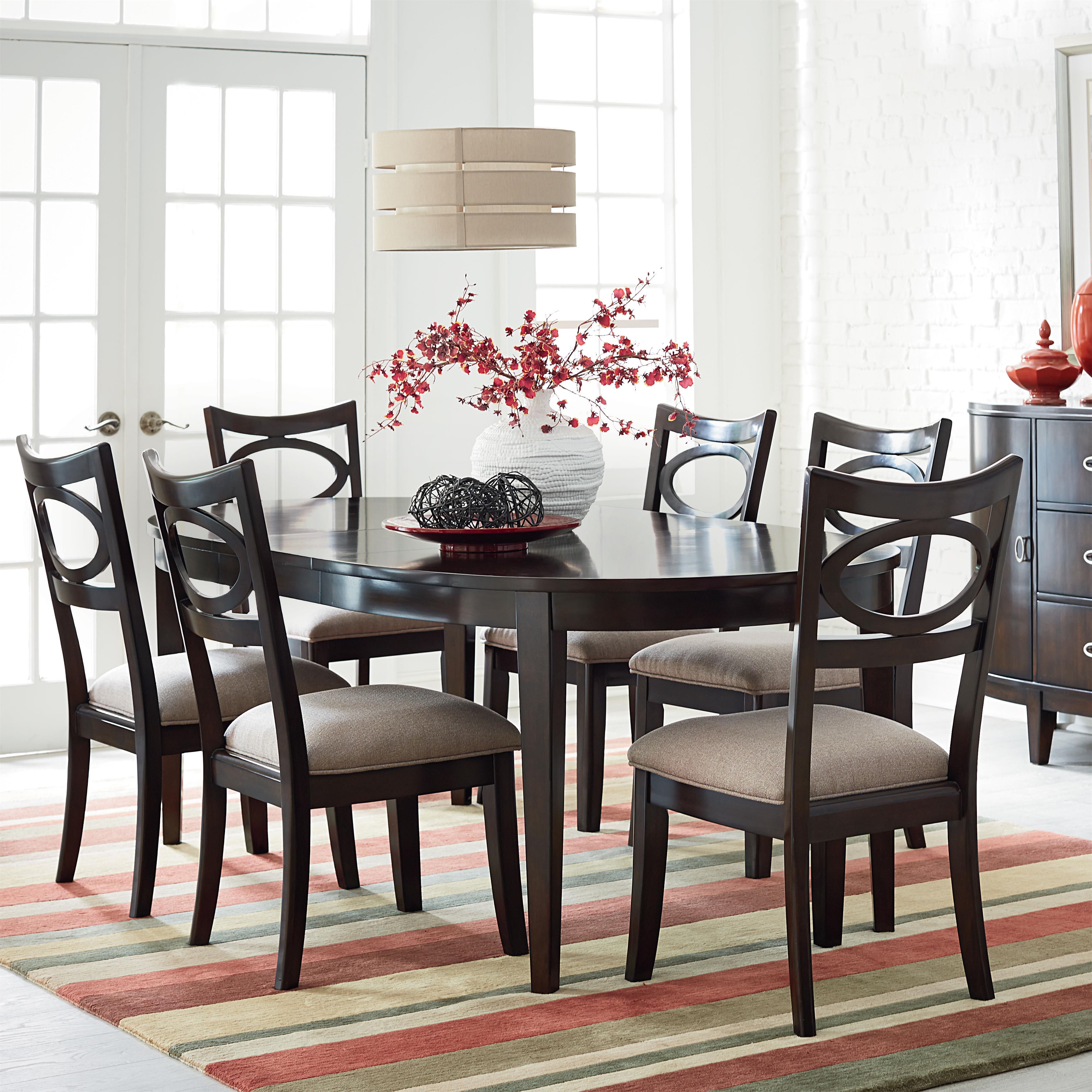 Standard Furniture Serenity 7-Piece Oval Table and Upholstered Chair ... Standard Furniture Serenity 7-Piece Oval Table and Upholstered Chair ...