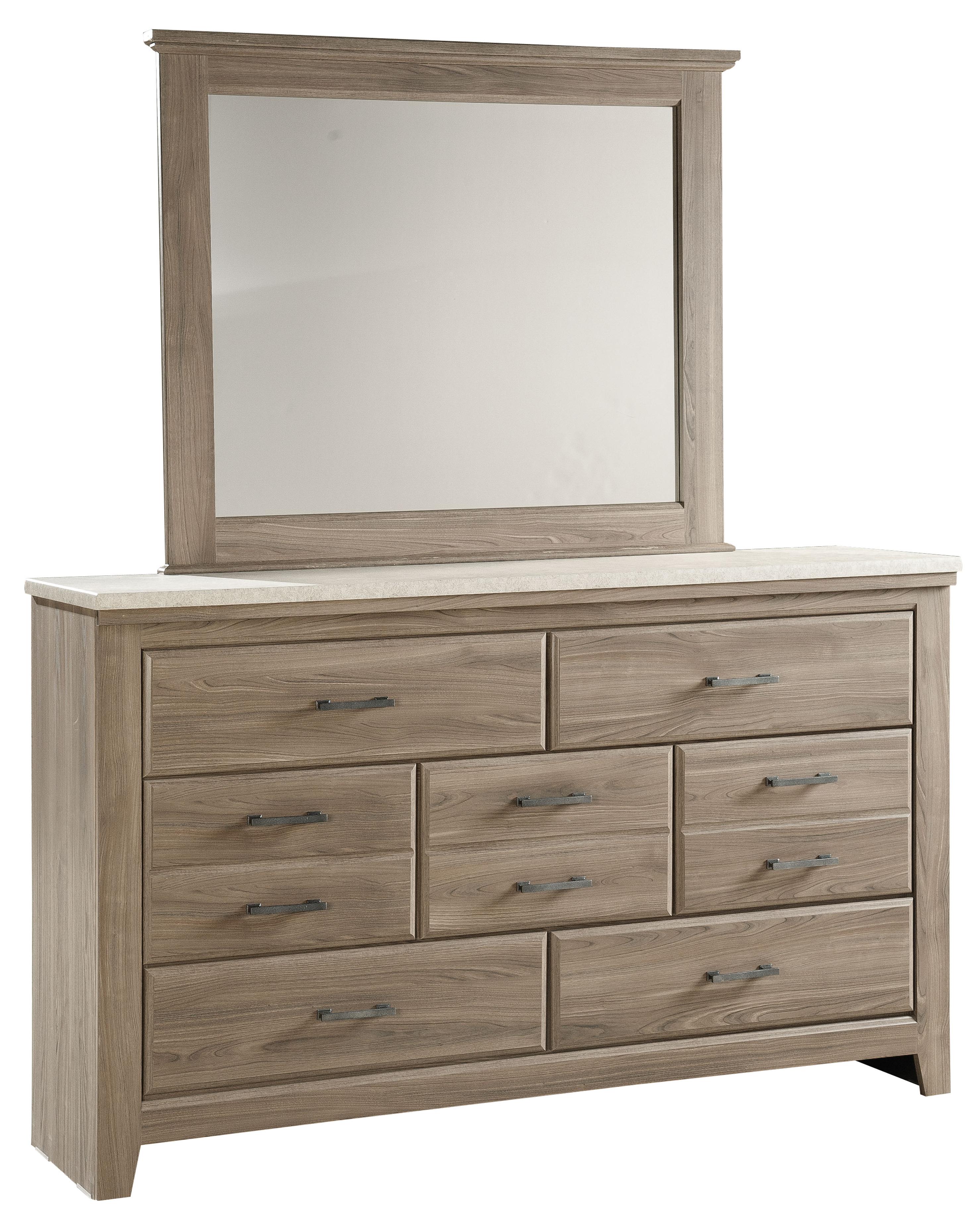 Standard Furniture Stonehill 7 Drawer Dresser and Framed Landscape