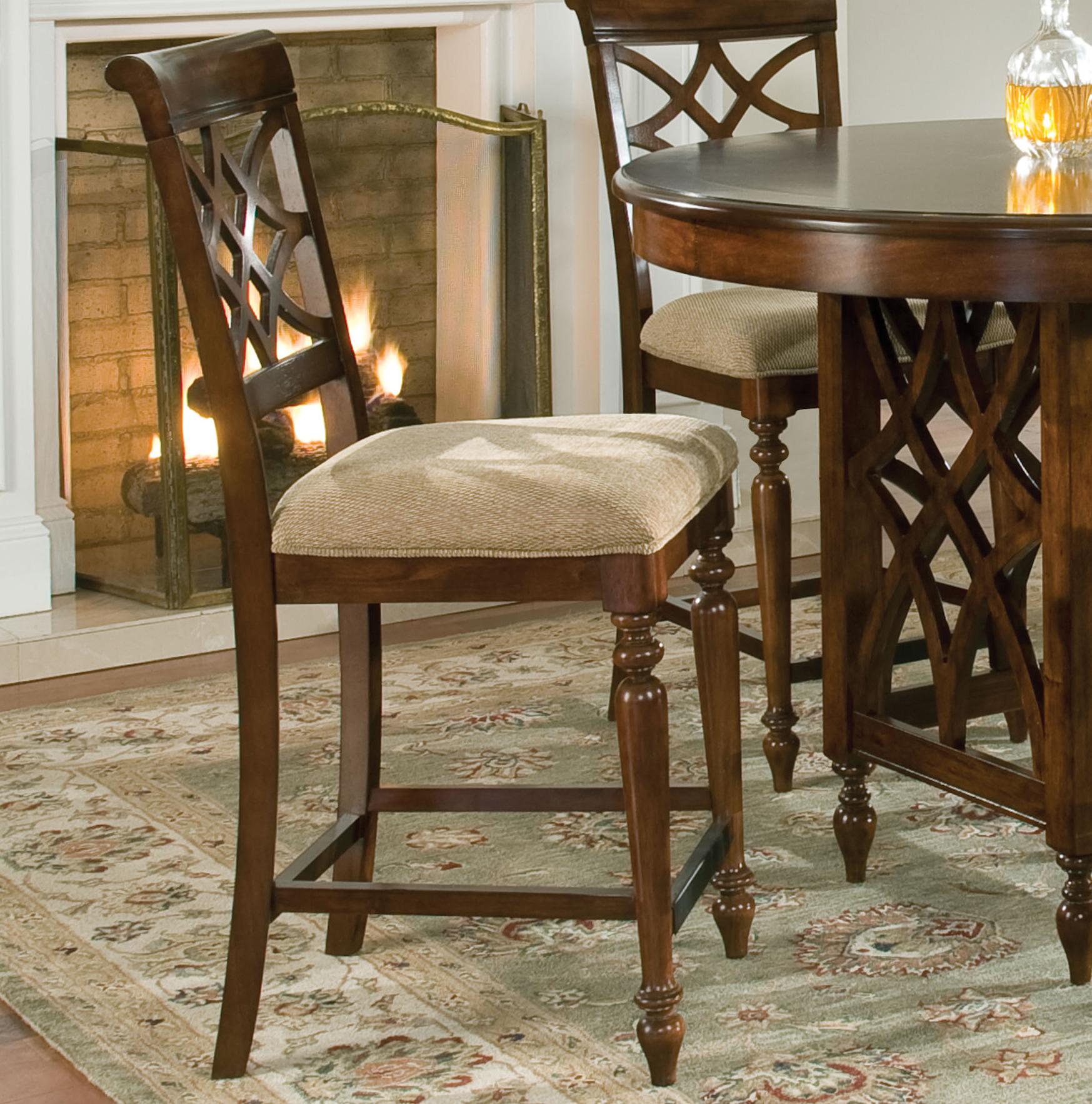 Standard Furniture Woodmont 5 Piece Counter Height Table & Upholstered