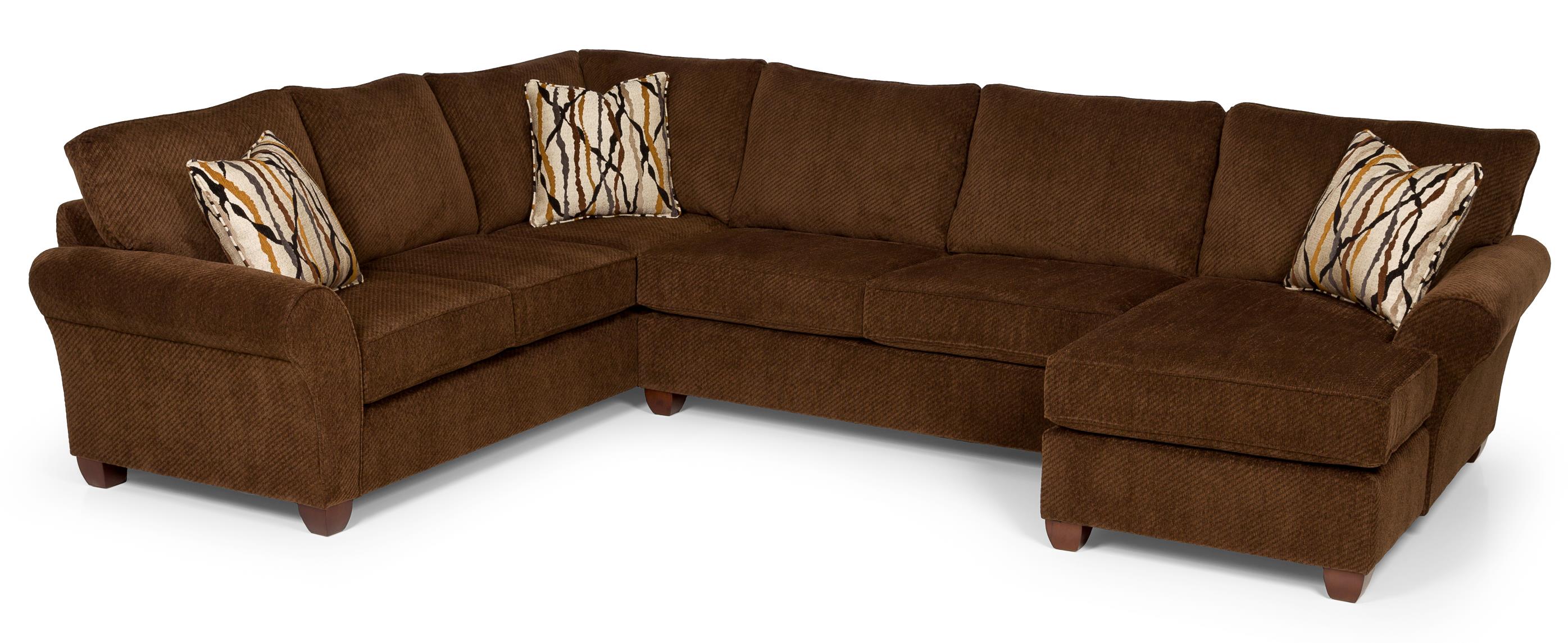Stanton 320 Transitional Three Piece Sectional Sofa With Rolled