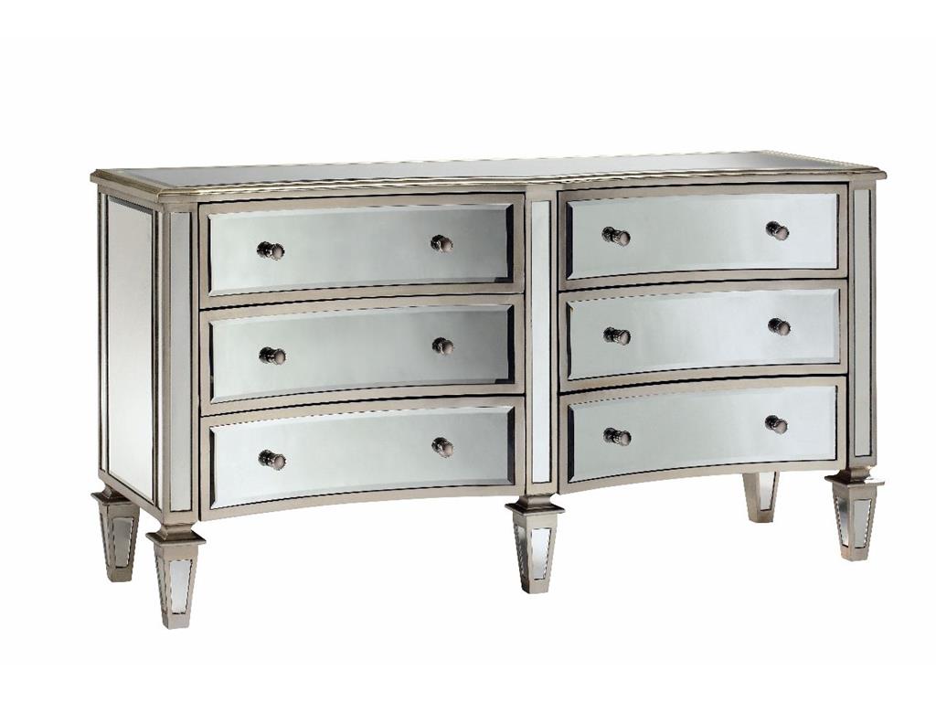 Stein World Chests Bow-Front 6-Drawer Mirrored Chest ...