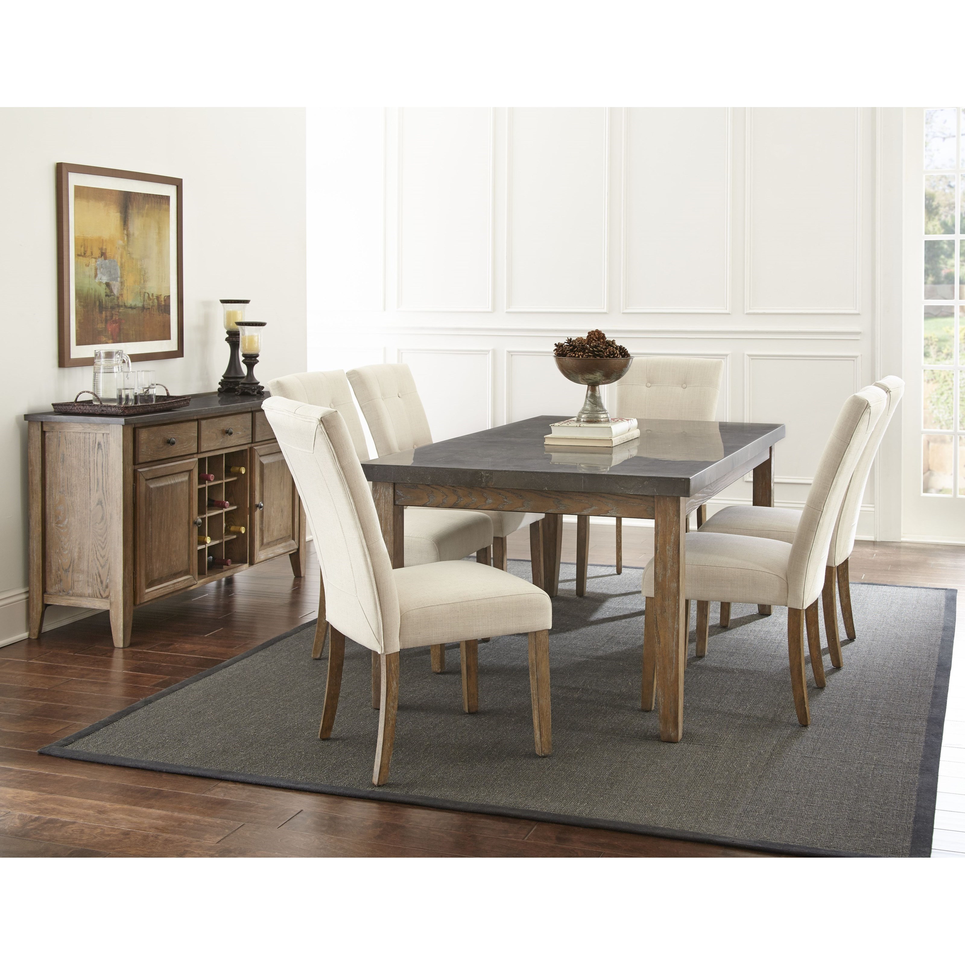 Steve Silver Debby Transitional Rectangular Dining Table with Bluestone