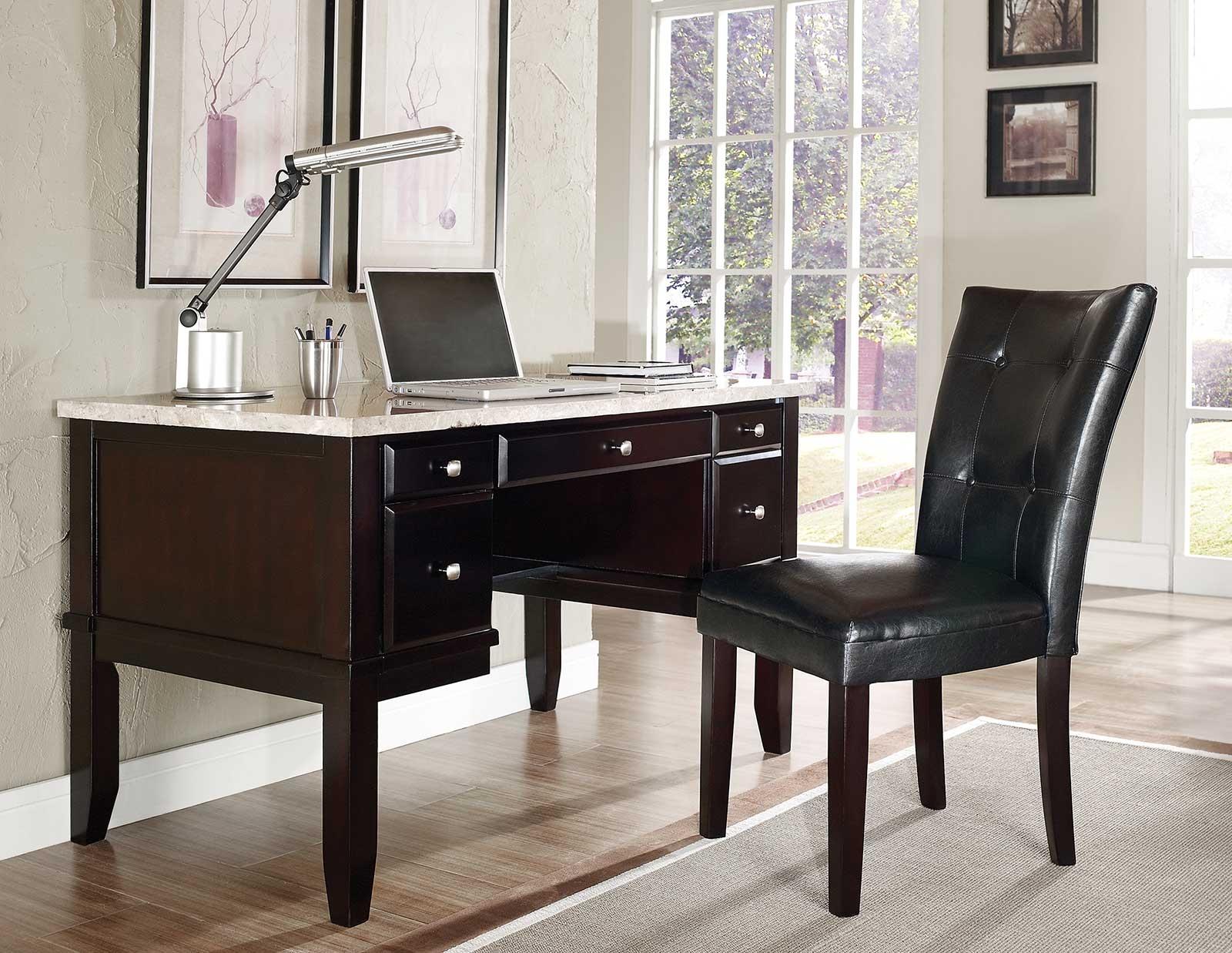 Vendor 3985 Monarch MC150D 5 Drawer Writing Desk with White Marble Top