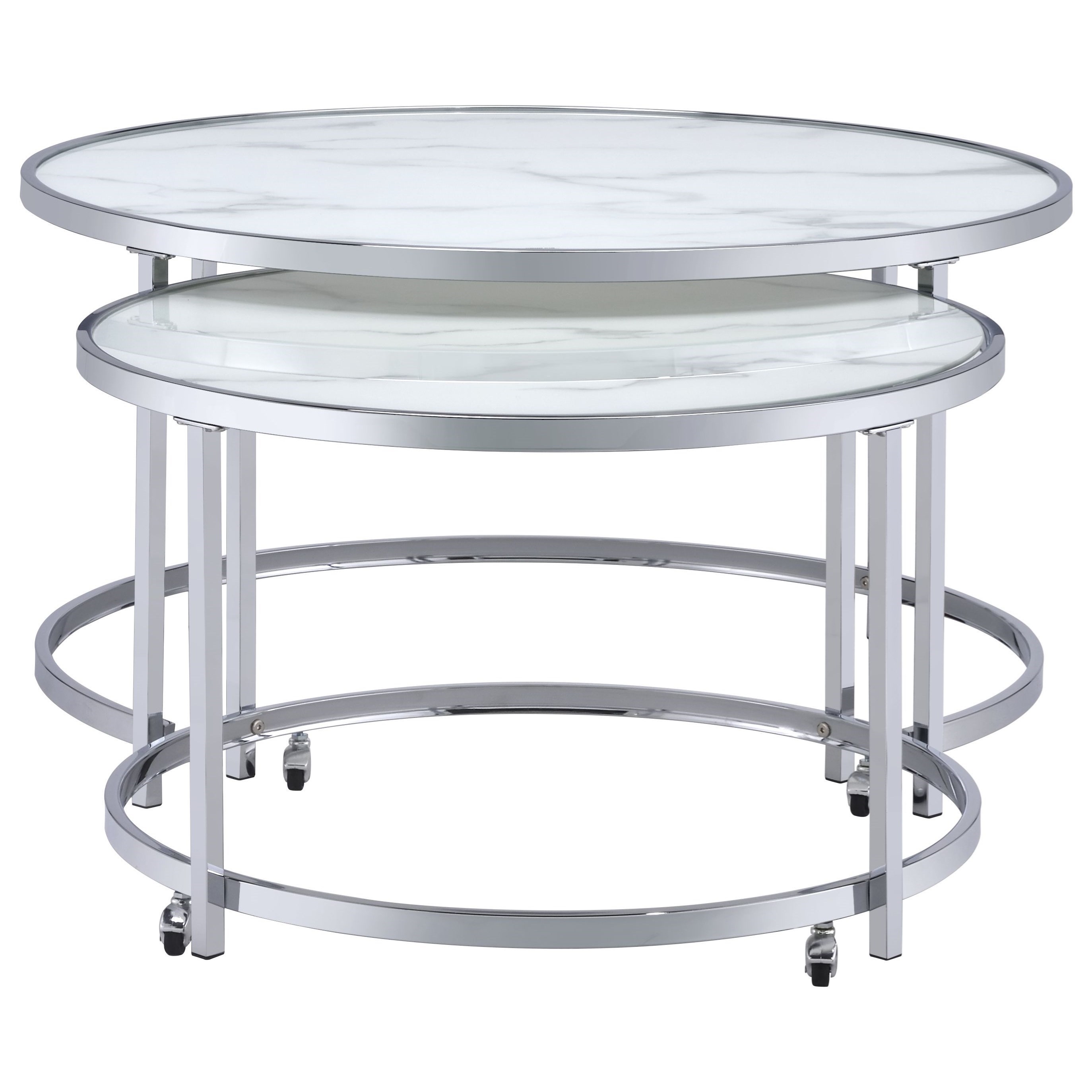 Steve Silver Rayne Contemporary Nesting Cocktail Tables with Faux