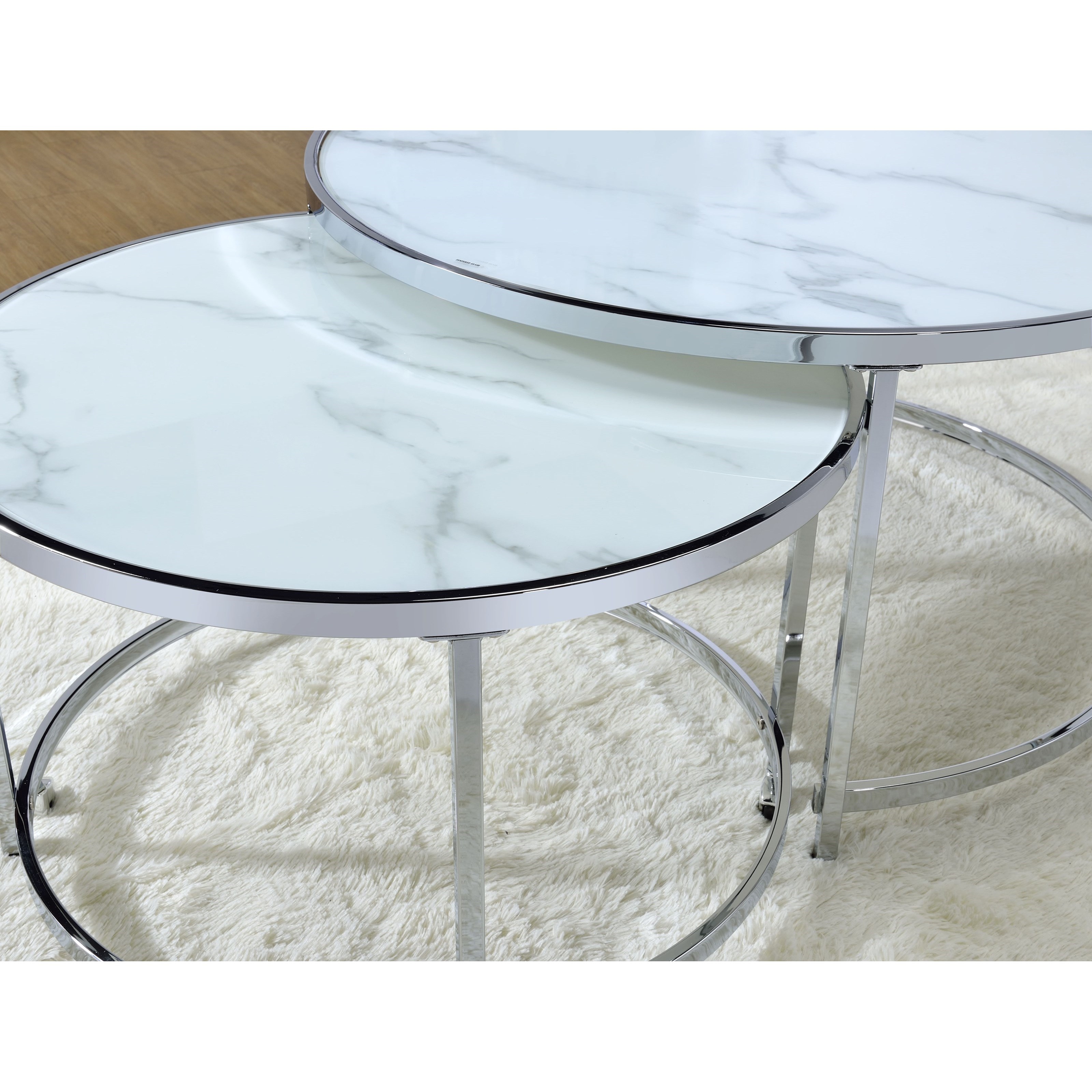 Steve Silver Rayne Contemporary Nesting Cocktail Tables with Faux