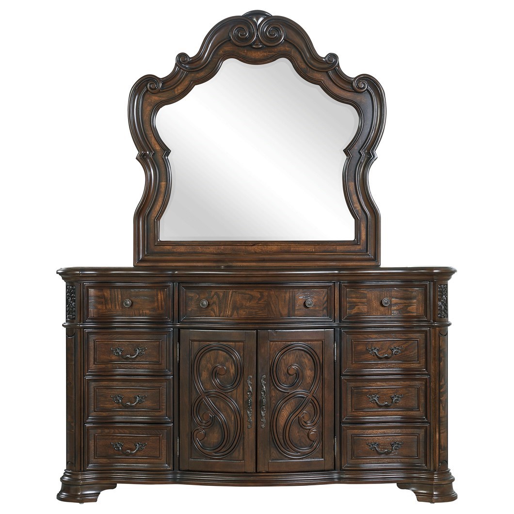 Steve Silver Royale Traditional Dresser And Mirror Set With