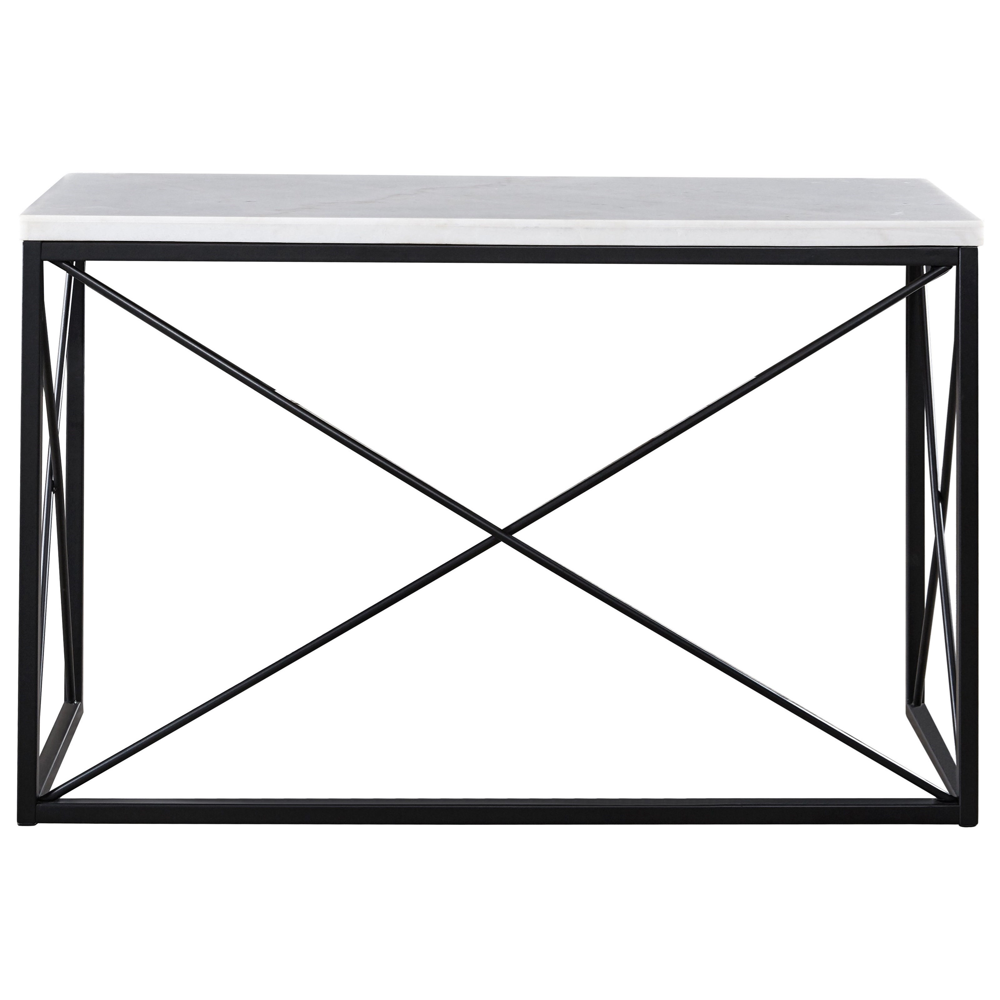 Steve Silver Skyler Contemporary White Marble Top Rectangular Sofa