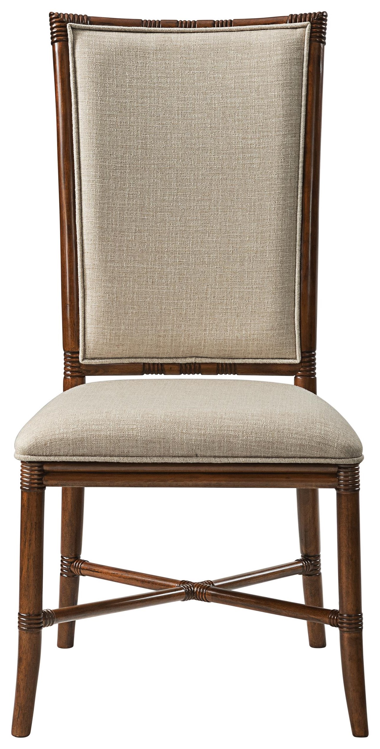 leather slingback chair on Stillwater Furniture Tropical Breeze 255433814 Upholstered Tropical Side Chair Baer S Furniture Dining Side Chairs