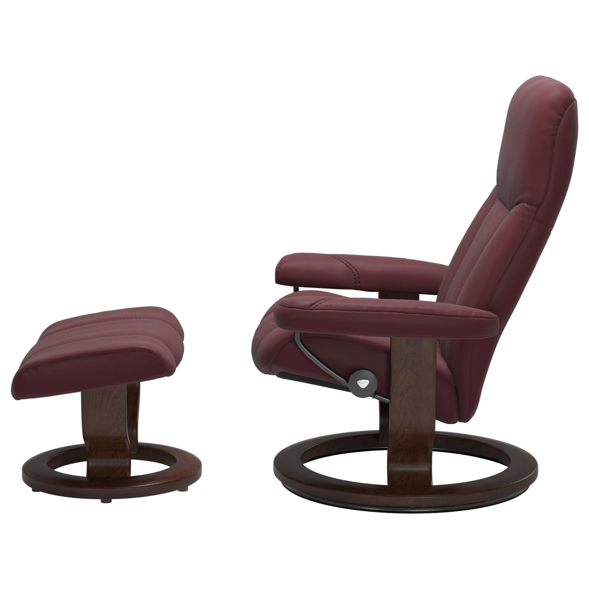 Stressless Consul Medium Reclining Chair & Ottoman with Classic Base