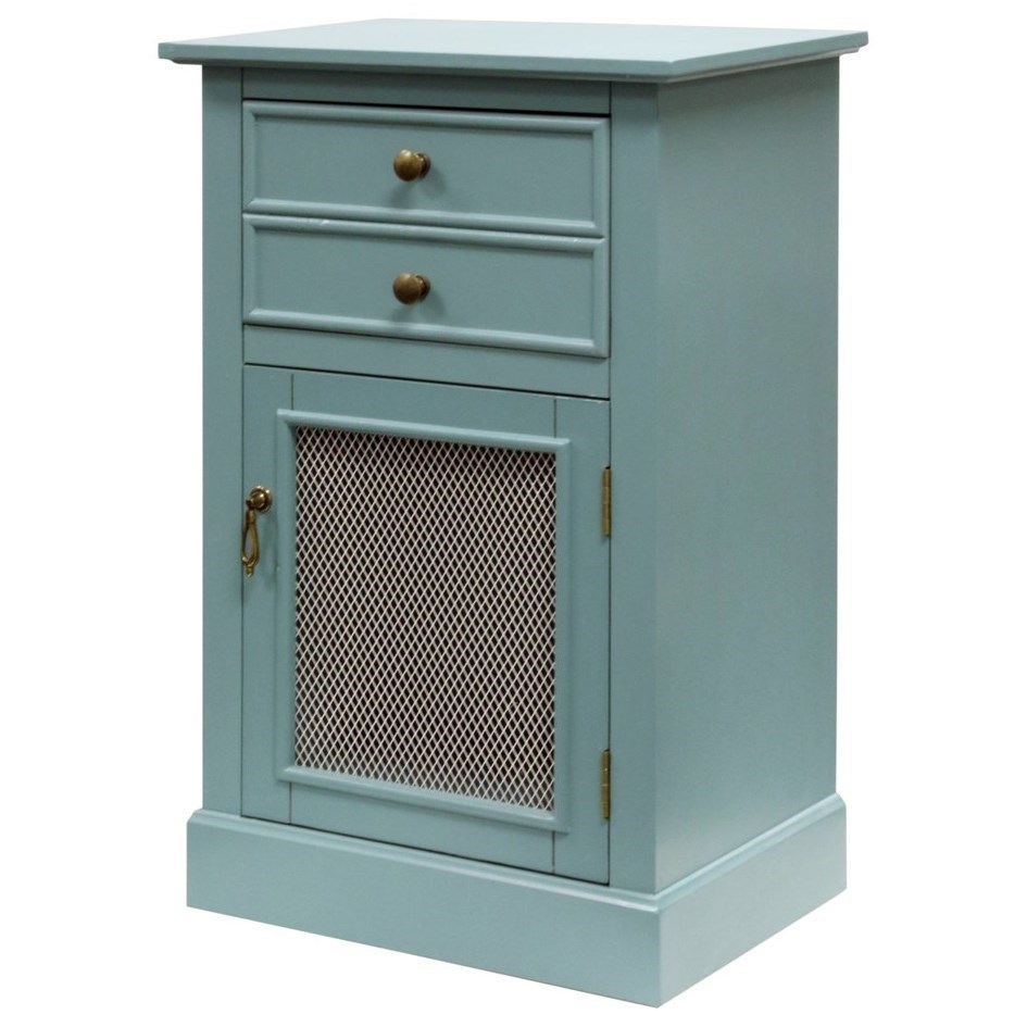 Stylecraft Occasional Cabinets Seafoam Cabinet With Mesh Door And