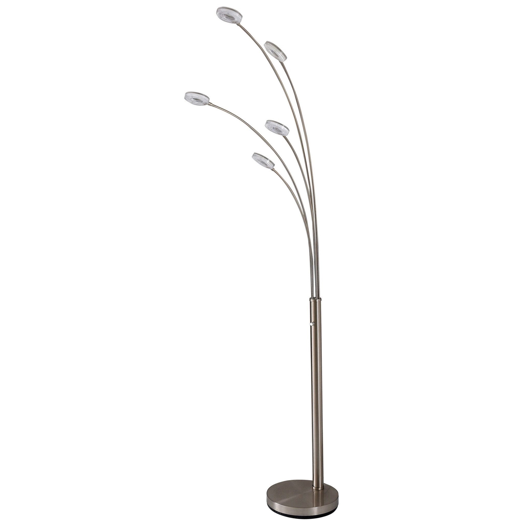 Stylecraft Lamps L73536 Adjule 5 Head Satin Nickel Floor Lamp Satin Nickel Floor Lamp