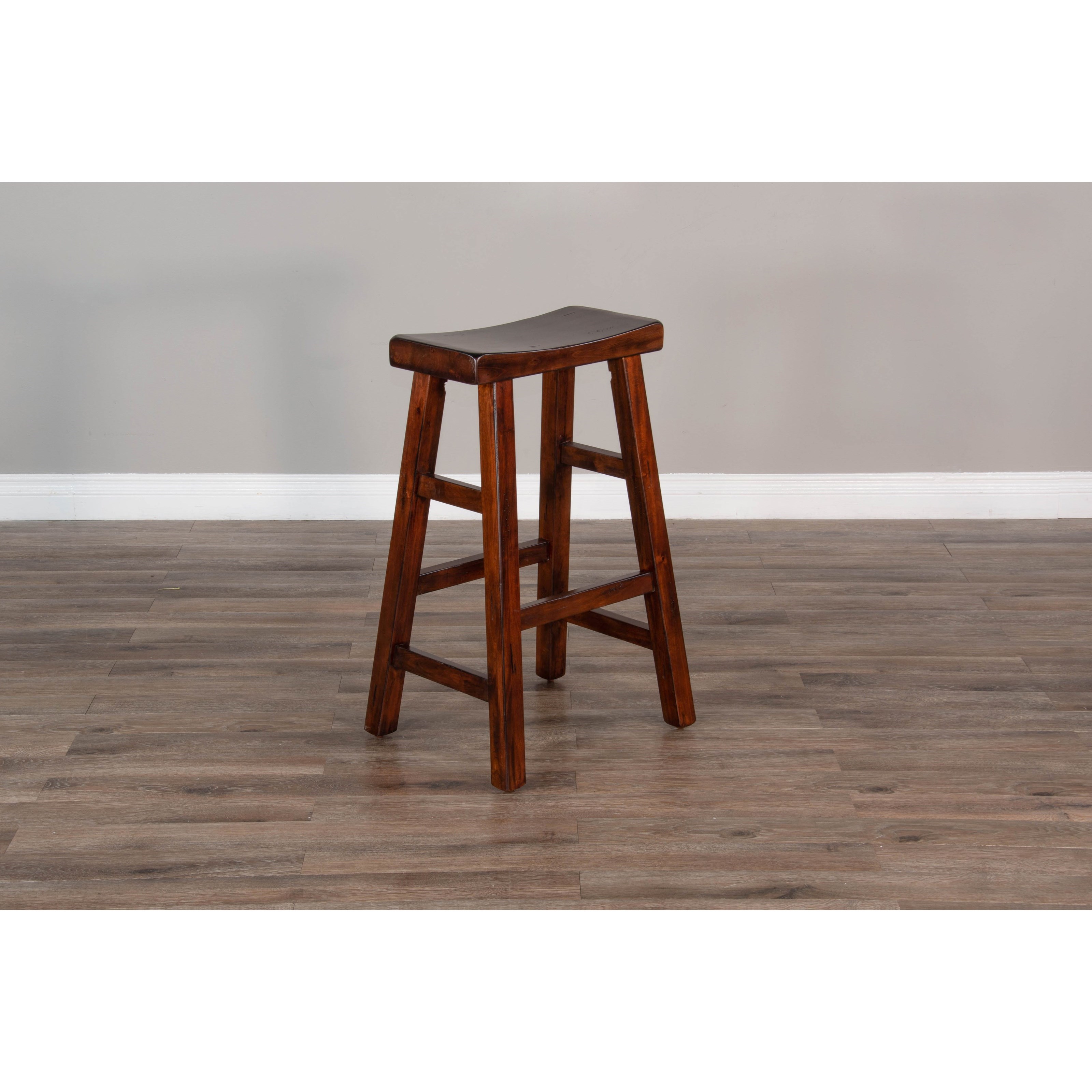 Sunny Designs 1768 Solid Wood 30"H Saddle Seat Stool, Wood Seat