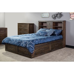 Sunny Designs 2319 Full Captain's Bookcase Storage Bed