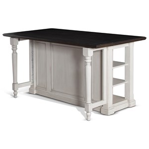 Sunny Designs Bourbon County Kitchen Island Table w/ Drop Leaf
