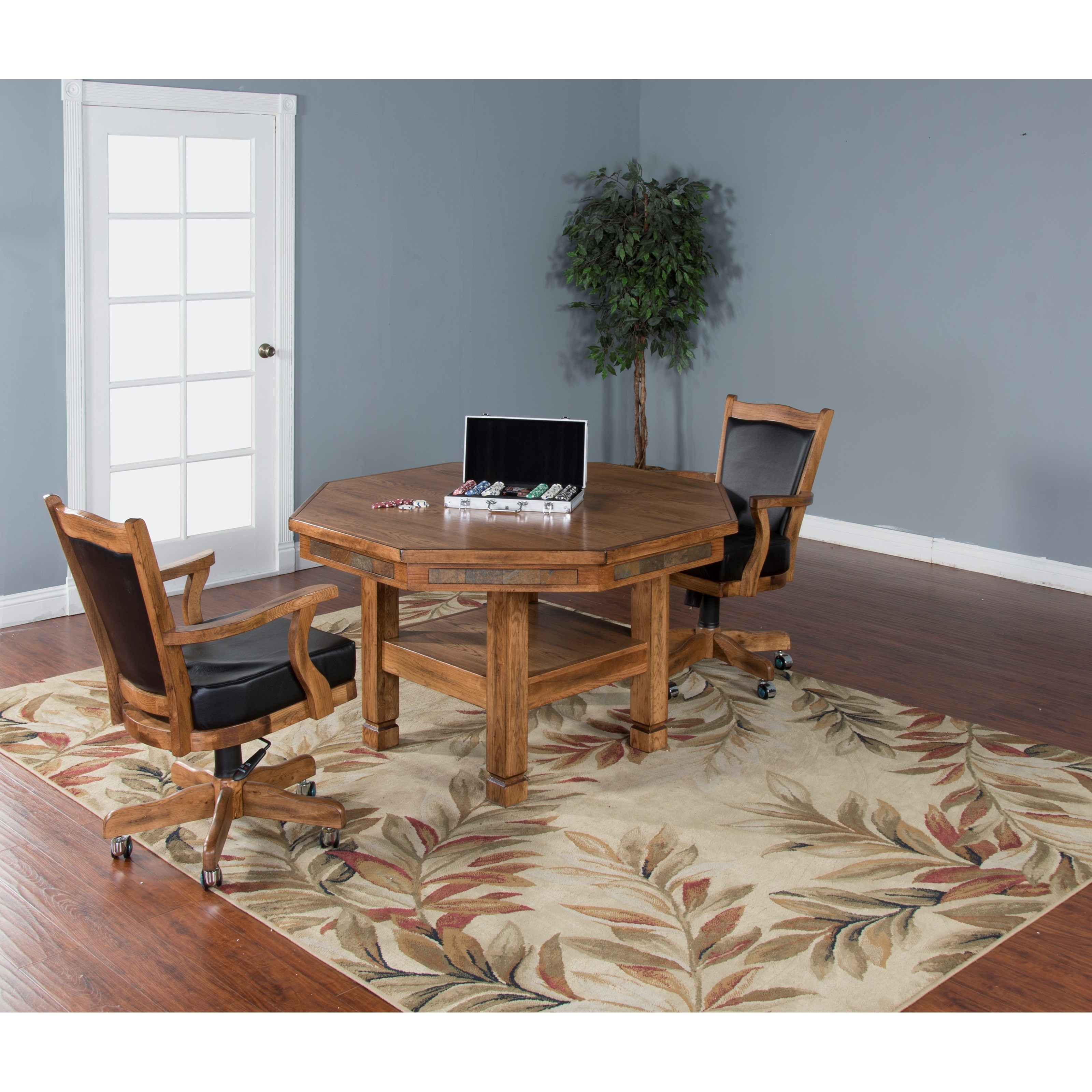 Sunny Designs Sedona 5Piece Reversible Top Game & Dining Table Set