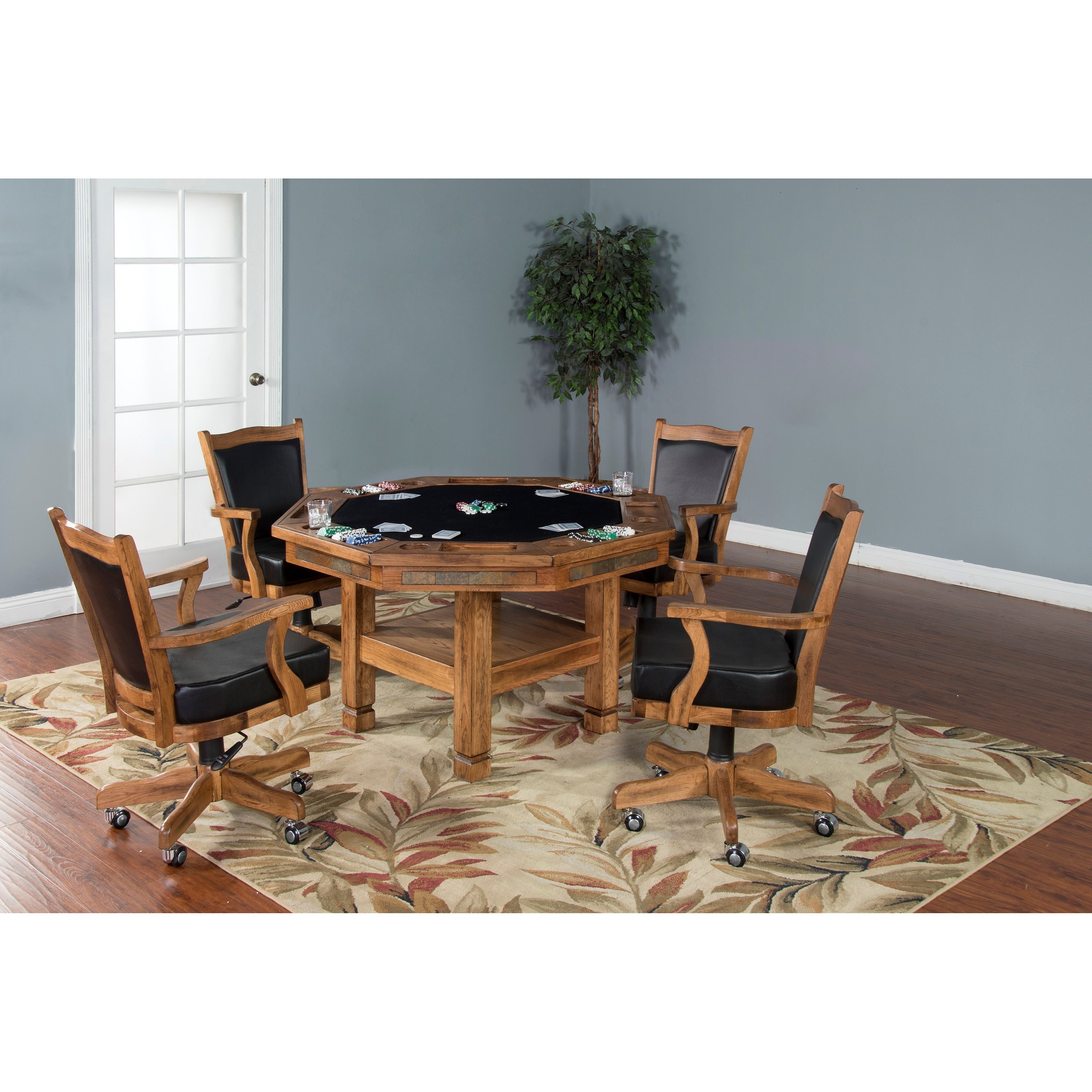 Sunny Designs Sedona 5Piece Reversible Top Game & Dining Table Set