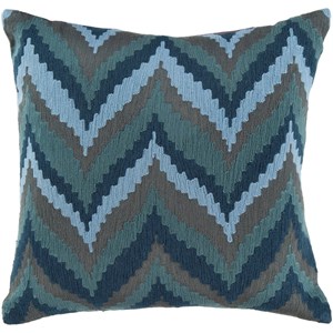 Surya Ikat Chevron 22 x 22 x 5 Down Throw Pillow