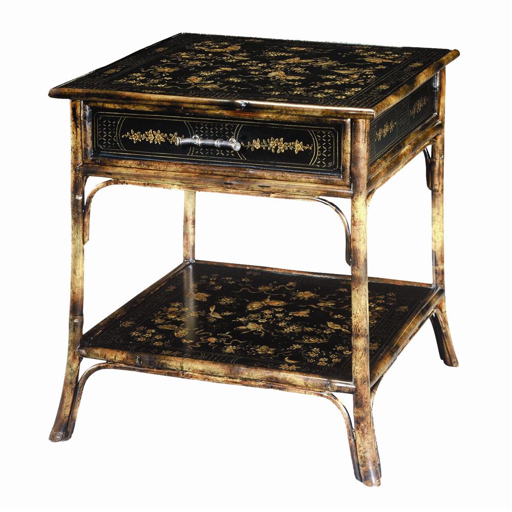 Theodore Alexander Tables 1 Drawer Bamboo Square End Table Baer's