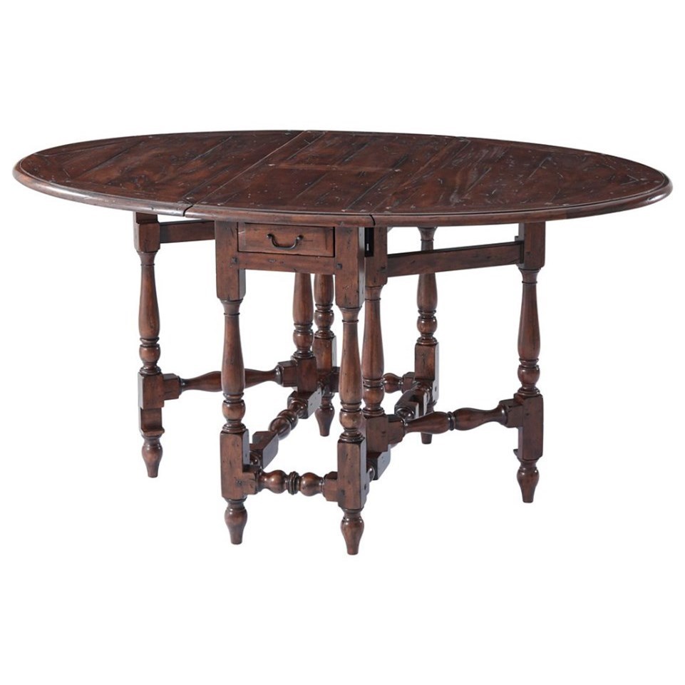 Theodore Alexander Tables Traditional Oval Antiqued Wood Dining Table Sprintz Furniture Kitchen Tables