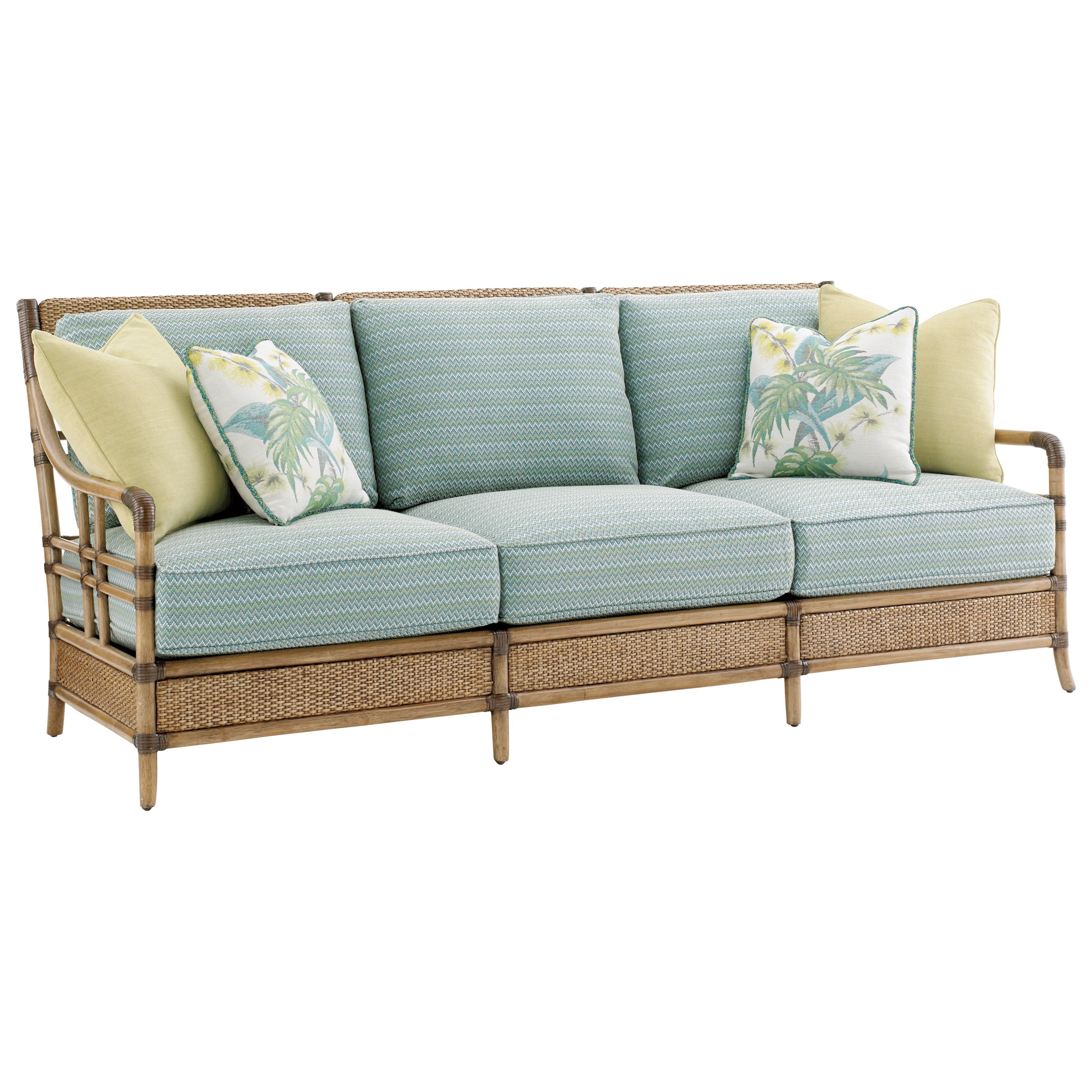 Tommy Bahama Home Twin Palms 184533 Seagate Sofa with Woven and