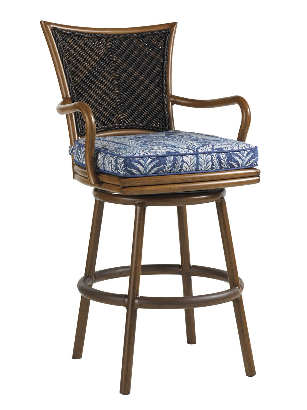 tommy bahama outdoor living del mar two piece outdoor curved sectional sofa on Tommy Bahama Outdoor Living Island Estate Lanai Outdoor Woven Wicker Swivel Bar Stool With Cushion Seat Jacksonville Furniture Mart Outdoor Bar Stools