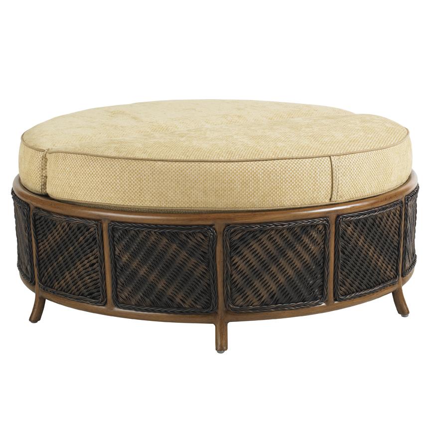 Tommy Bahama Outdoor Living Island Estate Lanai Outdoor Woven Wicker Round Storage Ottoman