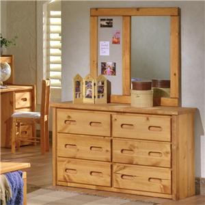 Trendwood Bunkhouse 6 Drawer Dresser Landscape Mirror With Trendwood Bunkhouse 6 Drawer Dresser Landscape Mirror With Corkboard Dunk Bright Furniture Sets