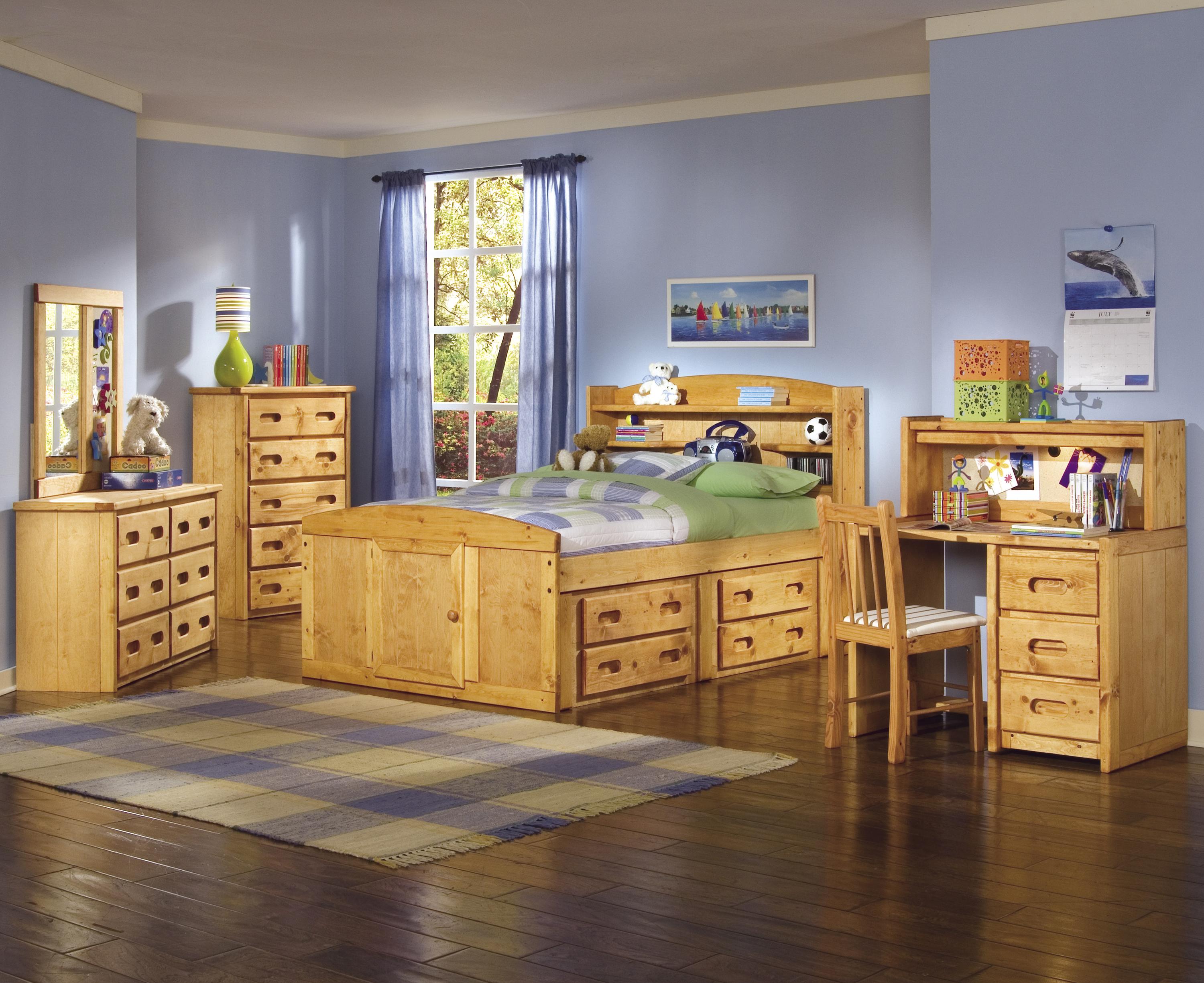 Trendwood Bunkhouse 4785CI Single Pedestal Student Desk Dunk & Bright