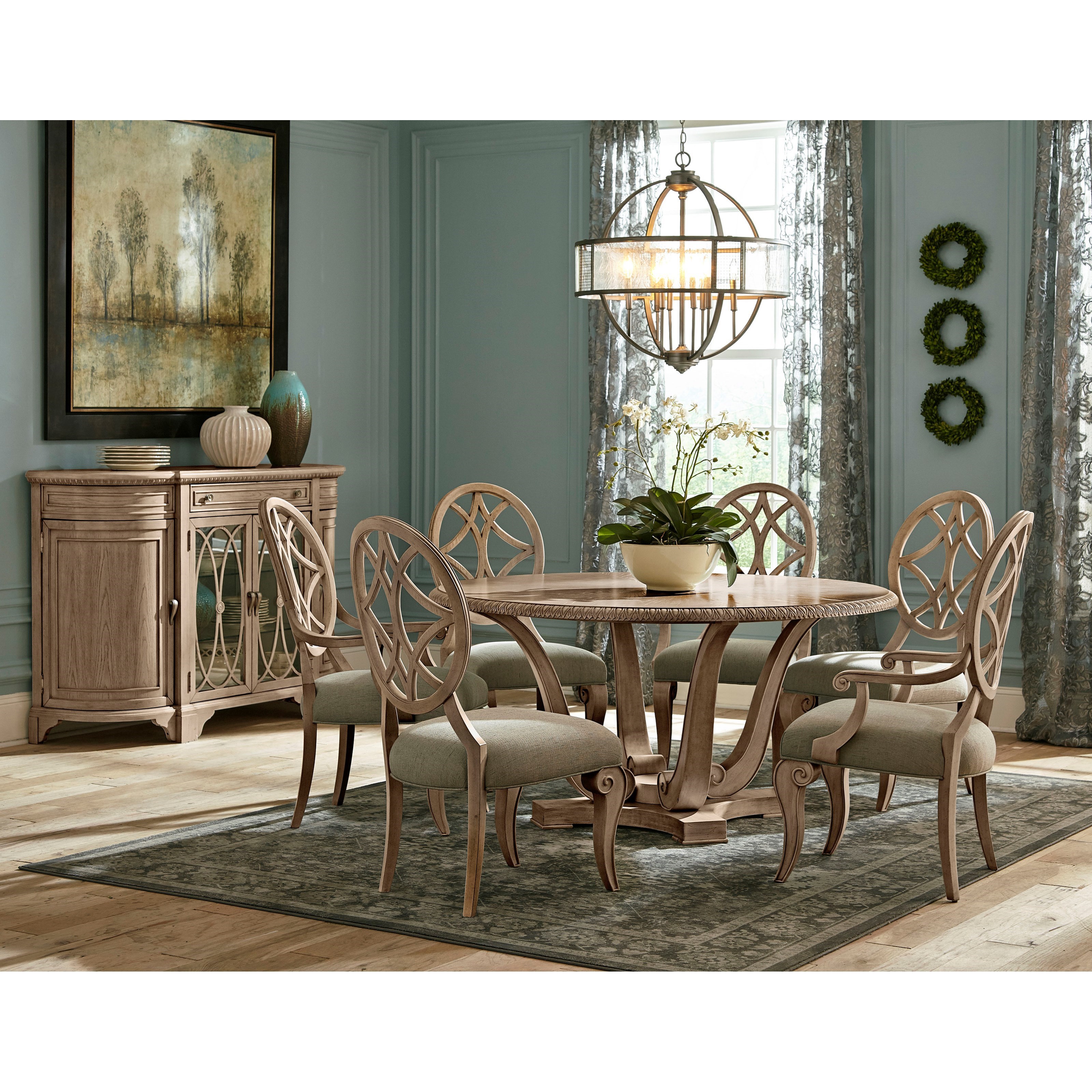 Trisha Yearwood Home Collection by Klaussner Jasper County Dogwood Round Dining Table | Powell's ...