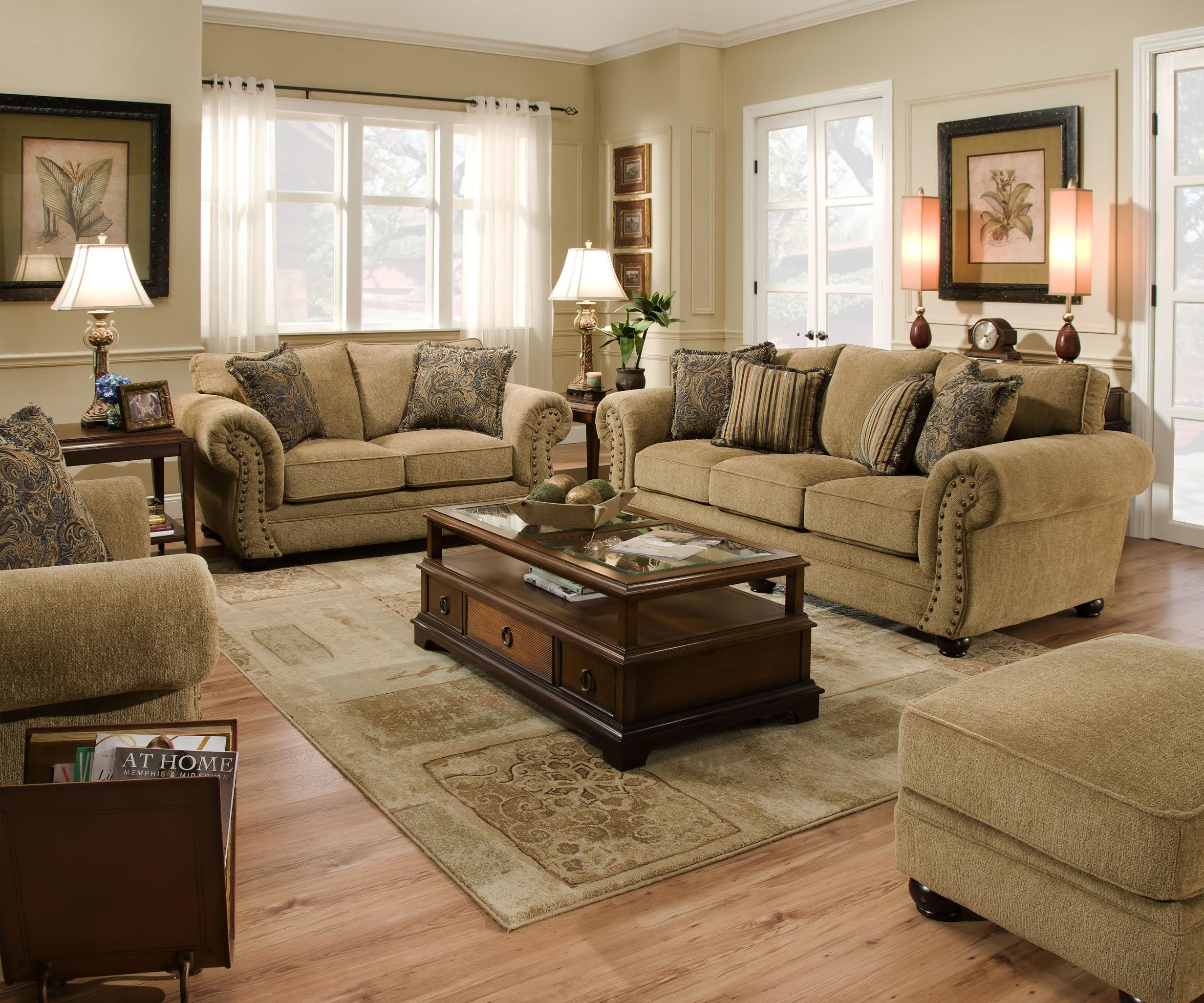 United Furniture Industries 4277 Traditional Sofa with Rolled Arms and