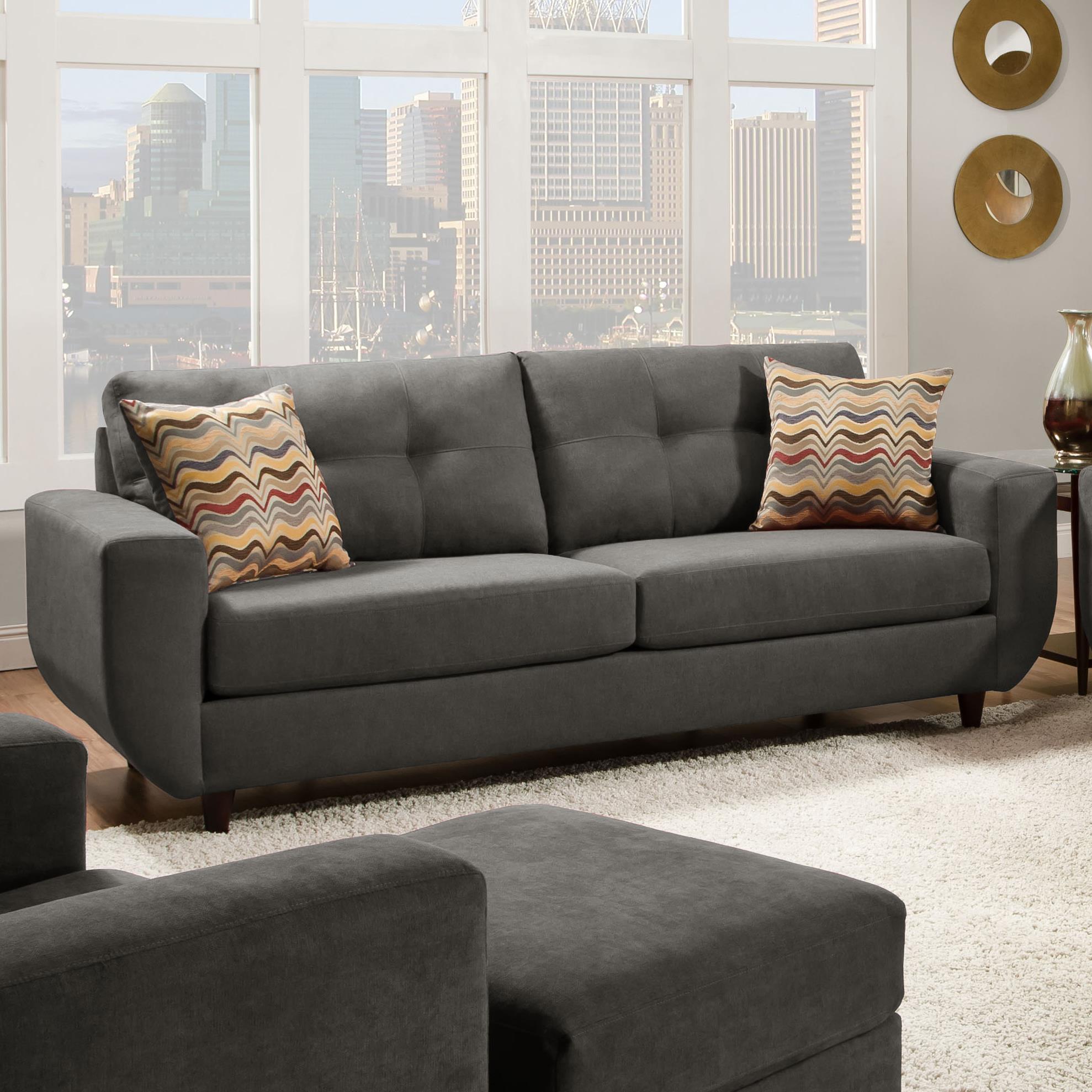 United Furniture Industries 6950 Contemporary Stationary Sofa With Contemporary Stationary Sofa