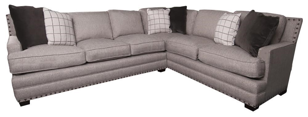 Wittman Co Kinsey Sectional Sofa With Decorative Pillows And Sectional Sofa With Decorative Pillows And Nailhead Trim