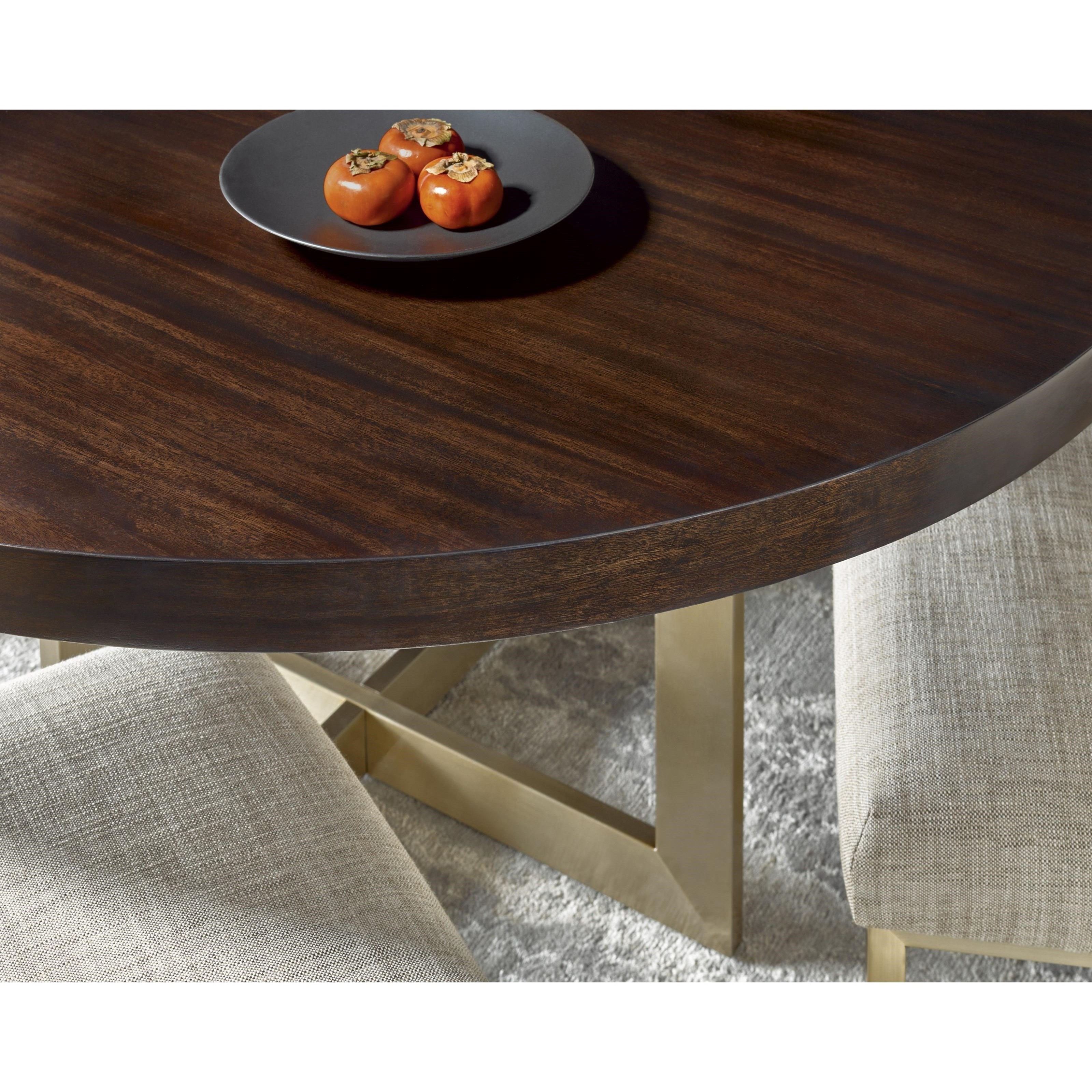Universal Modern Gibson Round Dining Table with Brushed Brass Base