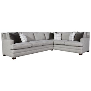 Universal Riley Transitional Sectional with 3 Cushion Sofa | Reeds