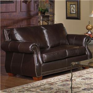 Usa Premium Leather Olinde S Furniture Baton Rouge And Lafayette Love Seat W Nailhead T