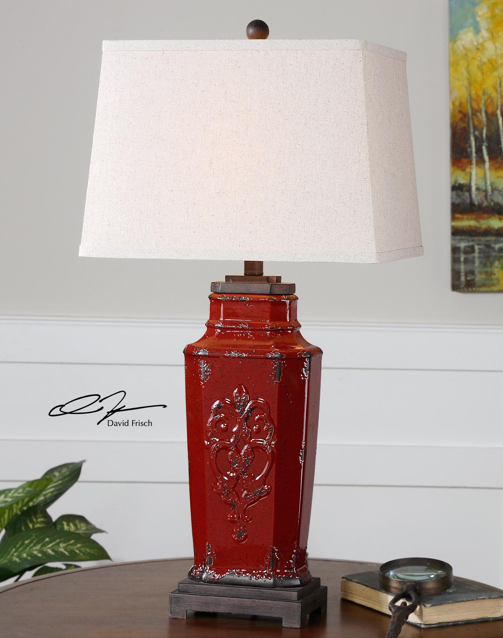 Lamps Centralia Red Lamp Rotmans Table Lamps