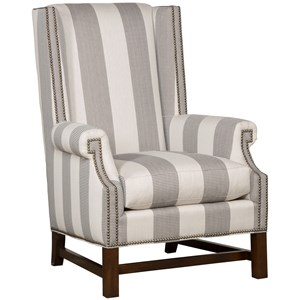 Vanguard Furniture Jacksonville Mart Albert Wing Chair With Wood Base And Nailheads