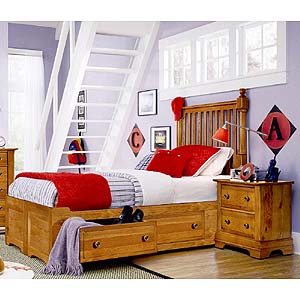 Vaughan Bassett Cottage Full Slat Bed with Storage